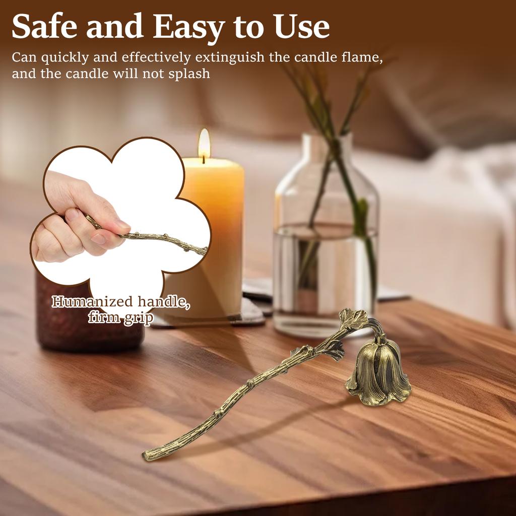 Candle Snuffer Aluminum Alloy Candle Snuffer Exquisite Candles Shade Flower Shape Candles Extinguisher for Table Home Decoration