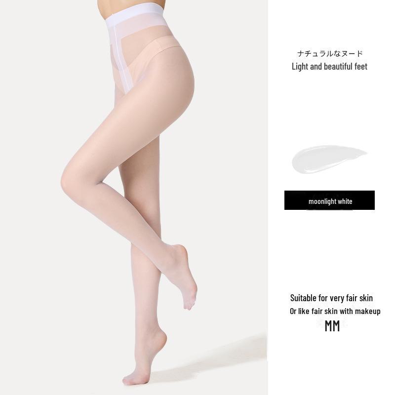Women's White Anti-Snag Summer Pineapple Socks: Durable, Non-Slip, Ultra-Thin 0D Concealer Pantyhose for Skin-Brightening.