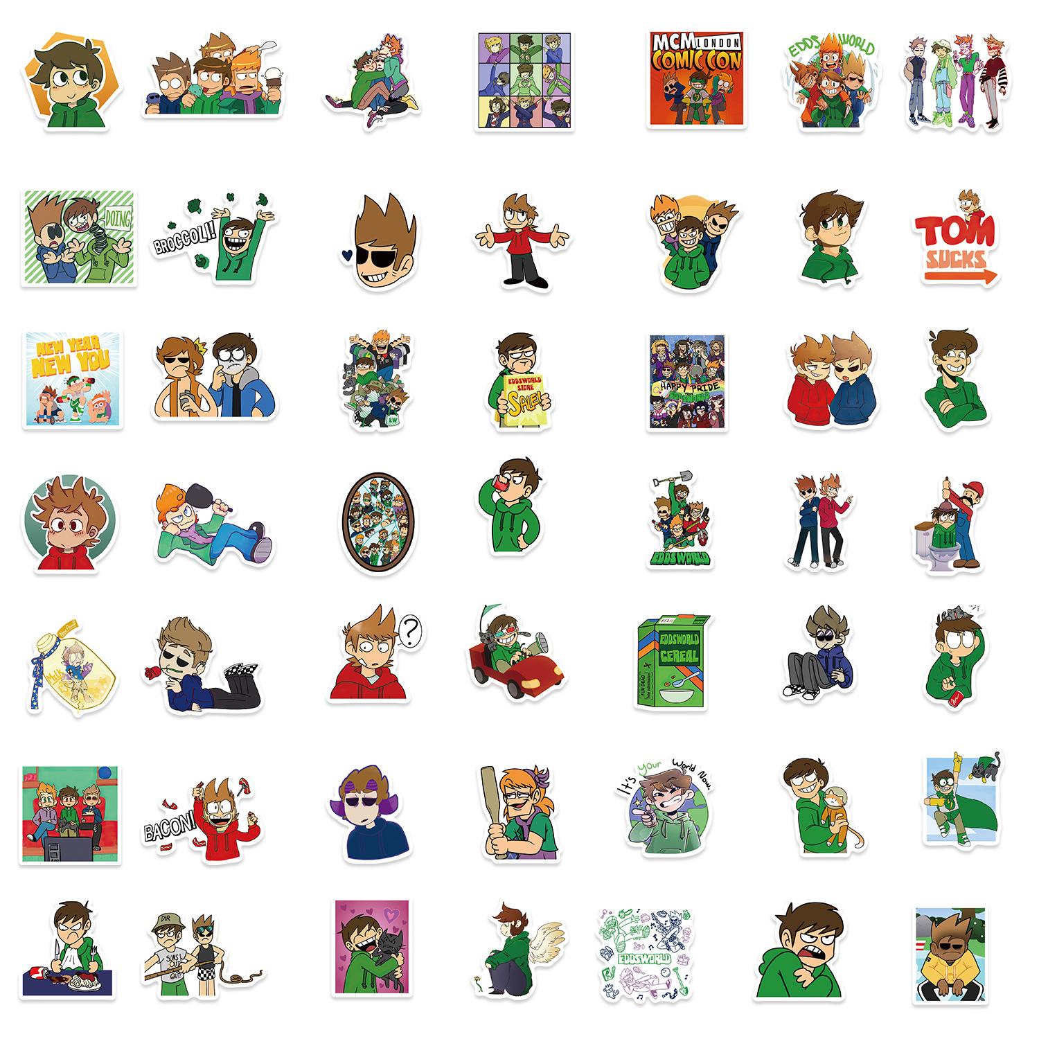 

52 Мультяшные Анимационные Стикеры Ed s World Граффити Украшают Гитару Блокнот Чемодан DIY Водонепроницаемые Стикеры