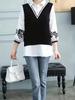 2 In 1 Button Front Blouse, Elegant 3/4 Sleeve Blouse for Spring & Fall, Women's Clothing