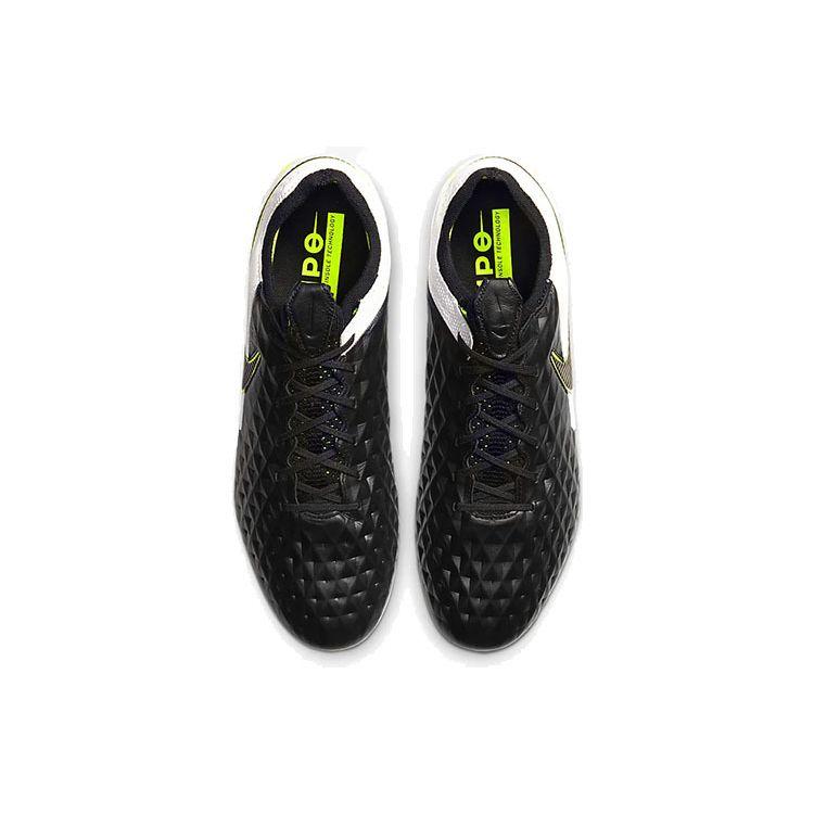 Nike Tiempo Legend 8 Elite FG Black Volt Men Sneakers White AT5293-007