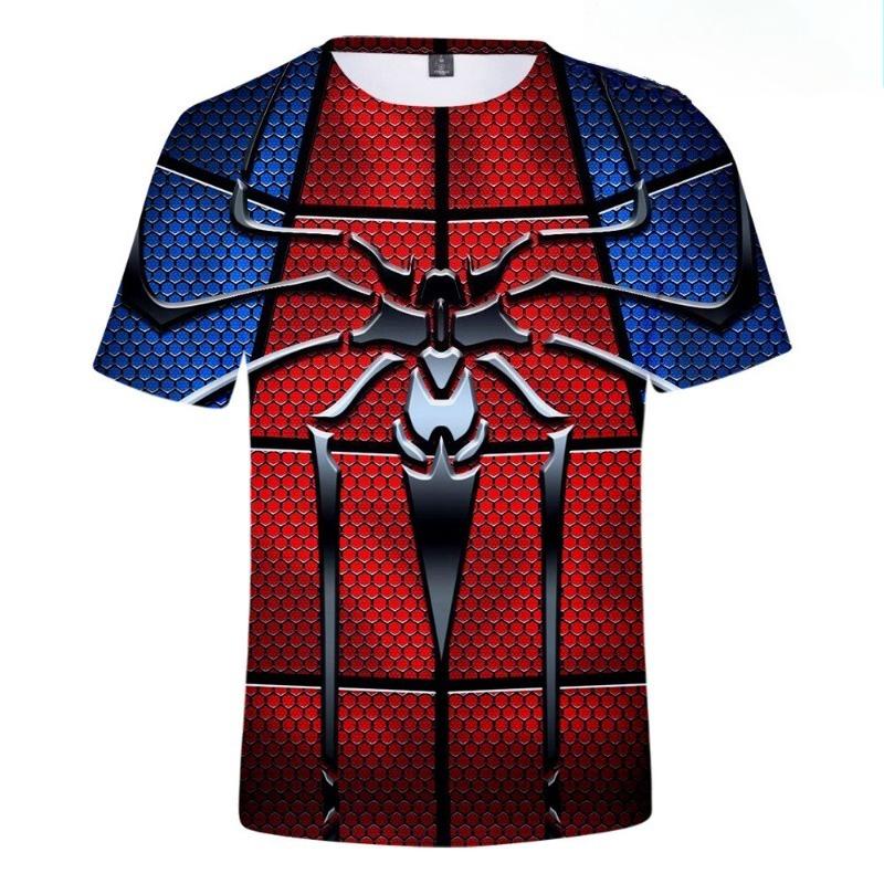 Verano 3D Digital Spider Man El Héroe Regresa Cosplay Periférico Impreso Camiseta de Moda Infantil Casual Cómoda de Manga Corta