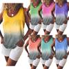 Gradient Women Sleeveless Vest Tank Top Lady Tee Summer Loose T Blouse Shirt