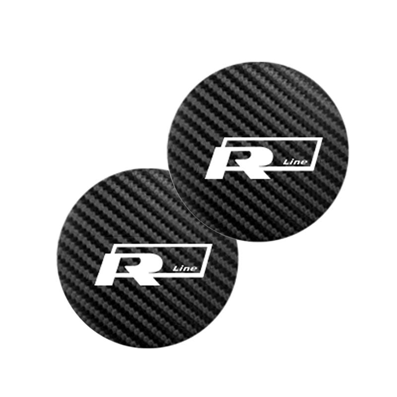 

2026 Hot Sticker 2PCS Car Water Cup Bottle Holder Anti-slip Pad Carbon Fiber Mat For Volkswagen Rline T-Cross Arteon Magotan Sha чорний