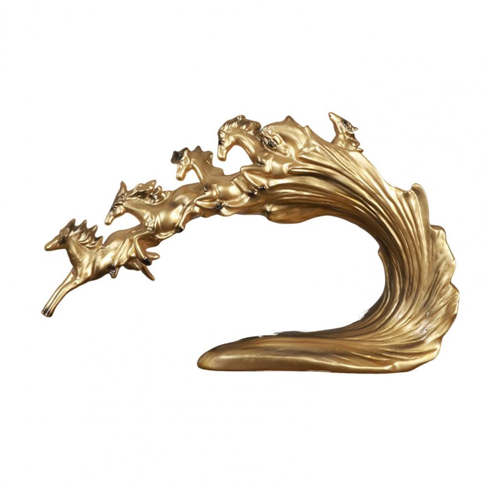 Success Horse Ornament Artistic Good Luck Horse Figurine Resin Modern Horse Statue for Home TV Stand Desk Wine Cabinet Decor