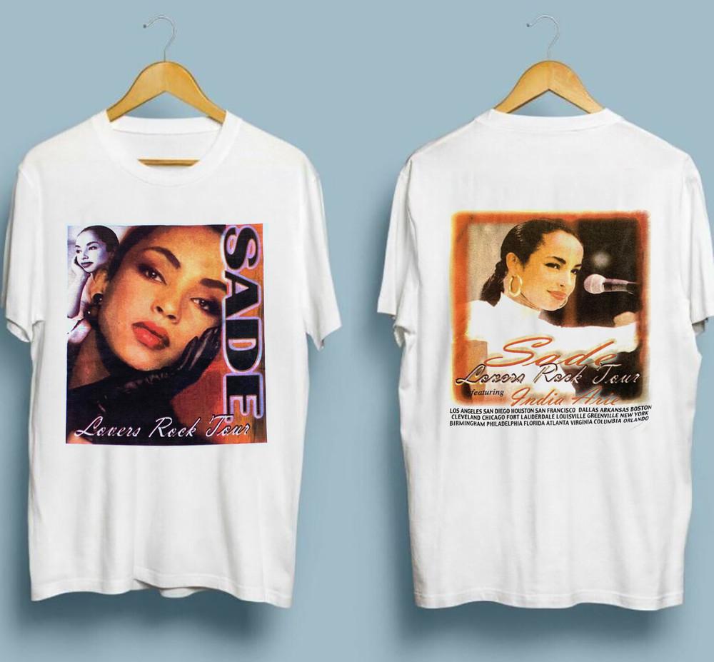 Sade Lovers Rock Tour 2002 2-сторонняя Белая Футболка Все Размеры Унисекс L