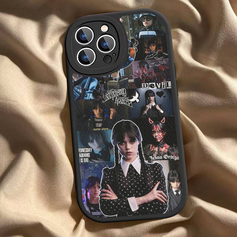 

American W-WednesdayS Movie TV A-Addams Phone Case For IPhone 16 15 14 13 12 11 Pro Max Plus Leather Cover iPhone 15 plus