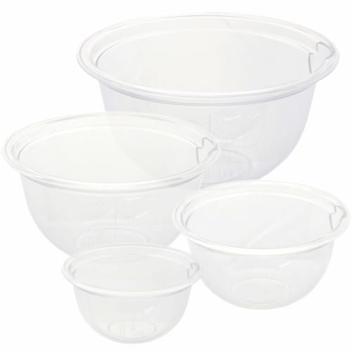 Nagao Bowl Heat-Resistant Cook Bowl Set (7cm, 9cm, 11cm, 13cm) with Measuring Pads and Condiments, Made In Japan