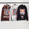 Couple Hoodie Women Men Soft Fleece Lined Streetwear Graphic Print Loose Fit Casual Sweatshirt