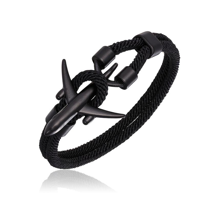 Airport Fashion Men Women Airplane Anchor Bracelets Charm Rope Chain Paracord aviation life Jewelry Pulseras hombres