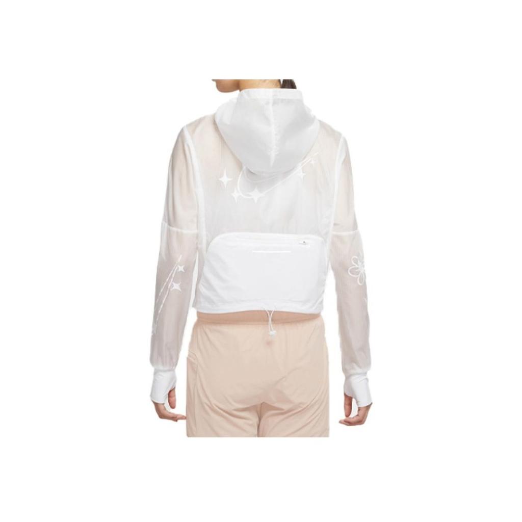 Nike Dámská bunda s kapucí s potiskem loga svrchní oděv bílá CW1562-100