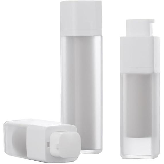 

Пластиковые квадратные безвоздушные флаконы с помпой Диспенсер для эссенции Флакон для тональной основы Пустой флакон для крема и лосьона Косметический контейнер 3 шт.(15мл+30мл+50мл) 30ml