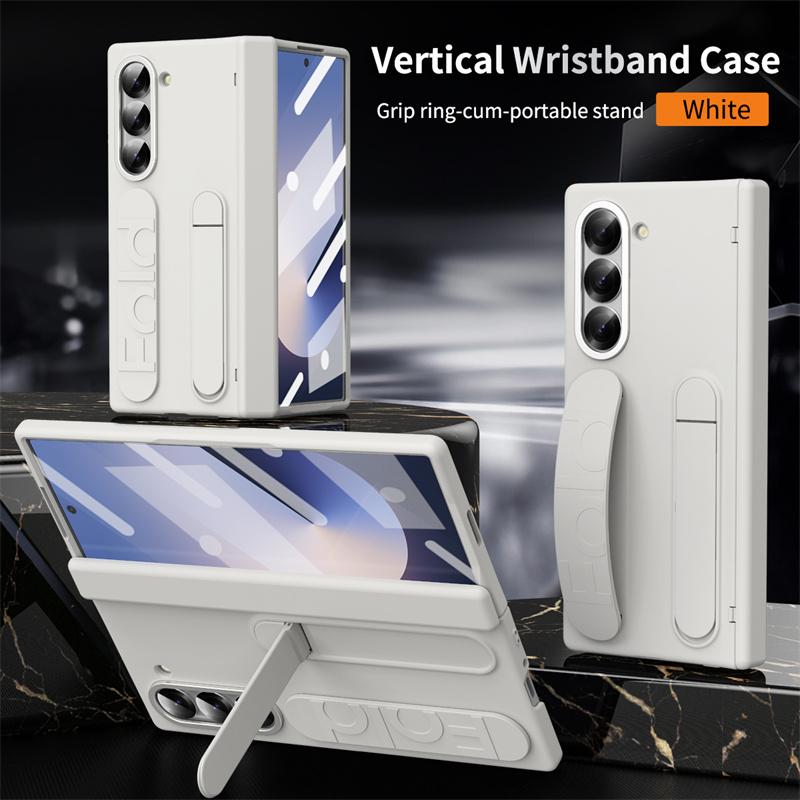 Pulseira Antiperda Business Suporte Oculto Capa Dobrável para Celular para Samsung Galaxy Z Fold 8 7 6 5 4 3 Proteção de Tela Capa Anti-queda