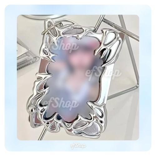 efShop Trading Card Case, B8 [Silver] Hard Case, Top Loader, Landmine Style, Angel Neighborhood, Mass-Produced, Oshikatsu, Oshi Color, Rabbit, Instax