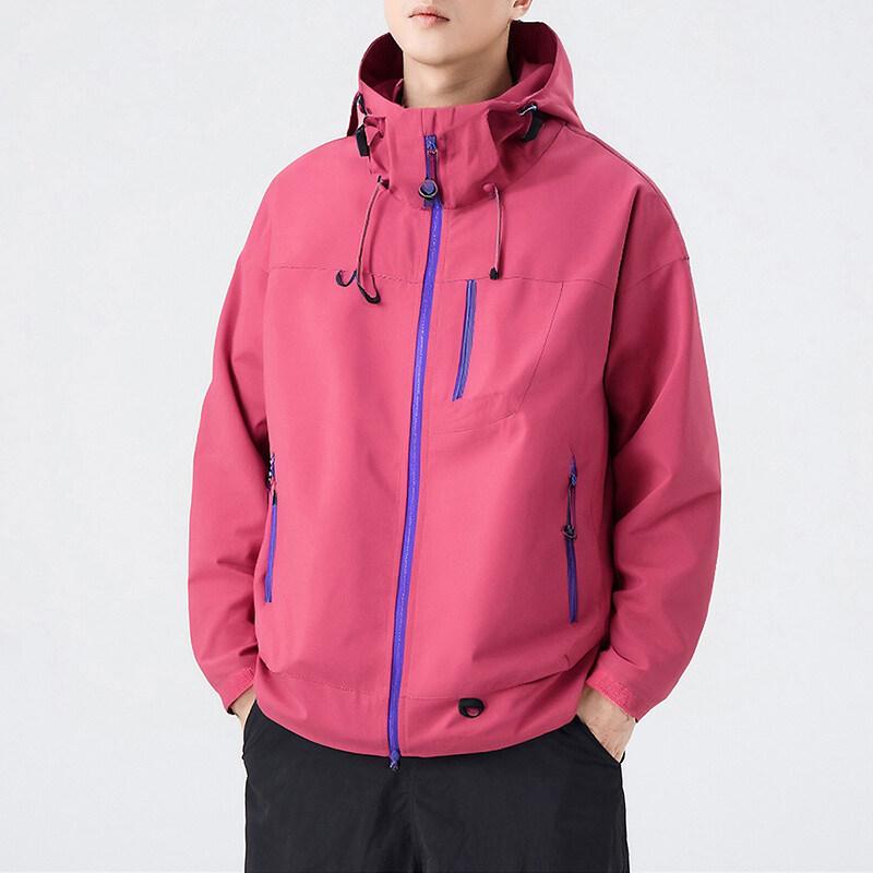 Spring Autumn Men's Youthful Vitality Hooded Jackets Loose Outdoor Windproof Waterproof Jacket Male Jogging Sports Outwear Coats