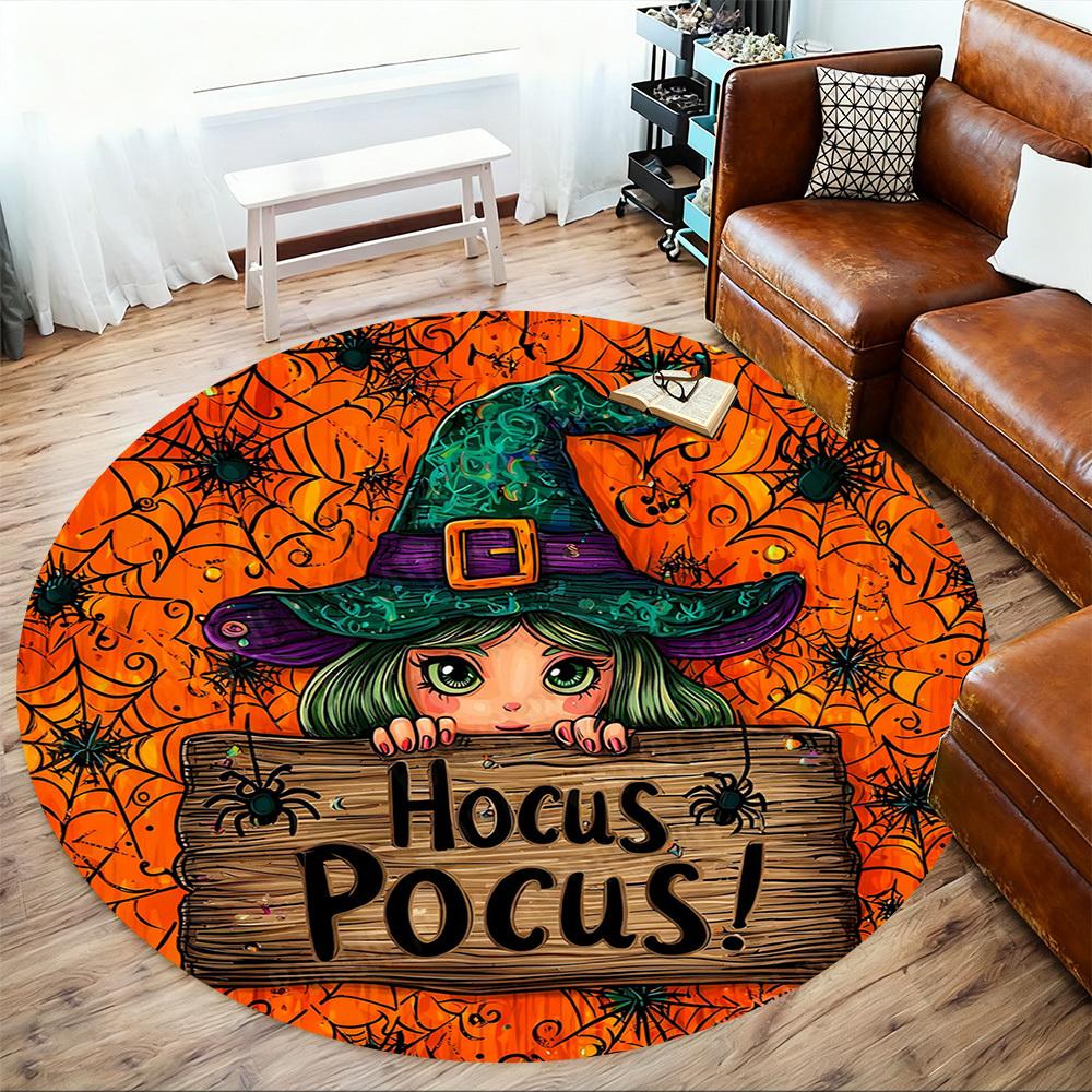 1PC Hocus Pocus Halloween Office Round Area Rug, Under Office Chairs Bedroom Living Room Home Decor, Carpet for Office -1110133