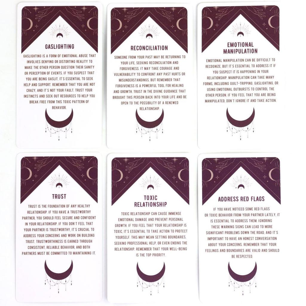 10.3*6cm Kosmische Verbindungen Orakeldeck 54 Stück Orakelkarten Inspiriert vom Universum für Liebe & Beziehung