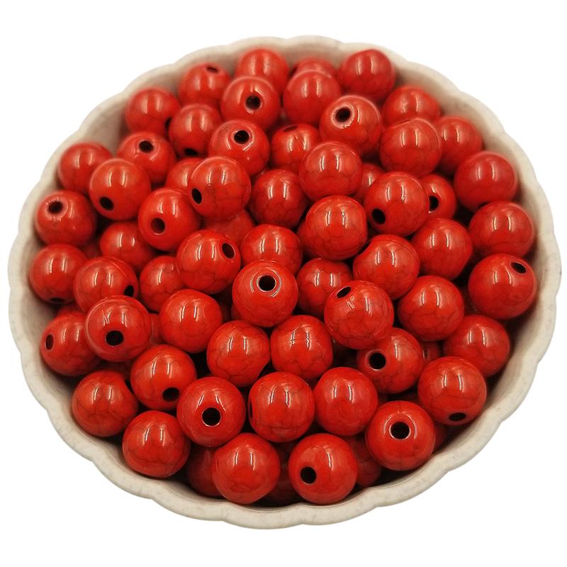 Creative Pendant Handmade Material 100Pcs 8mm DIY For Wholesale Jewelry Accessories Loose Bead Cracks Beads Necklace Bracelet