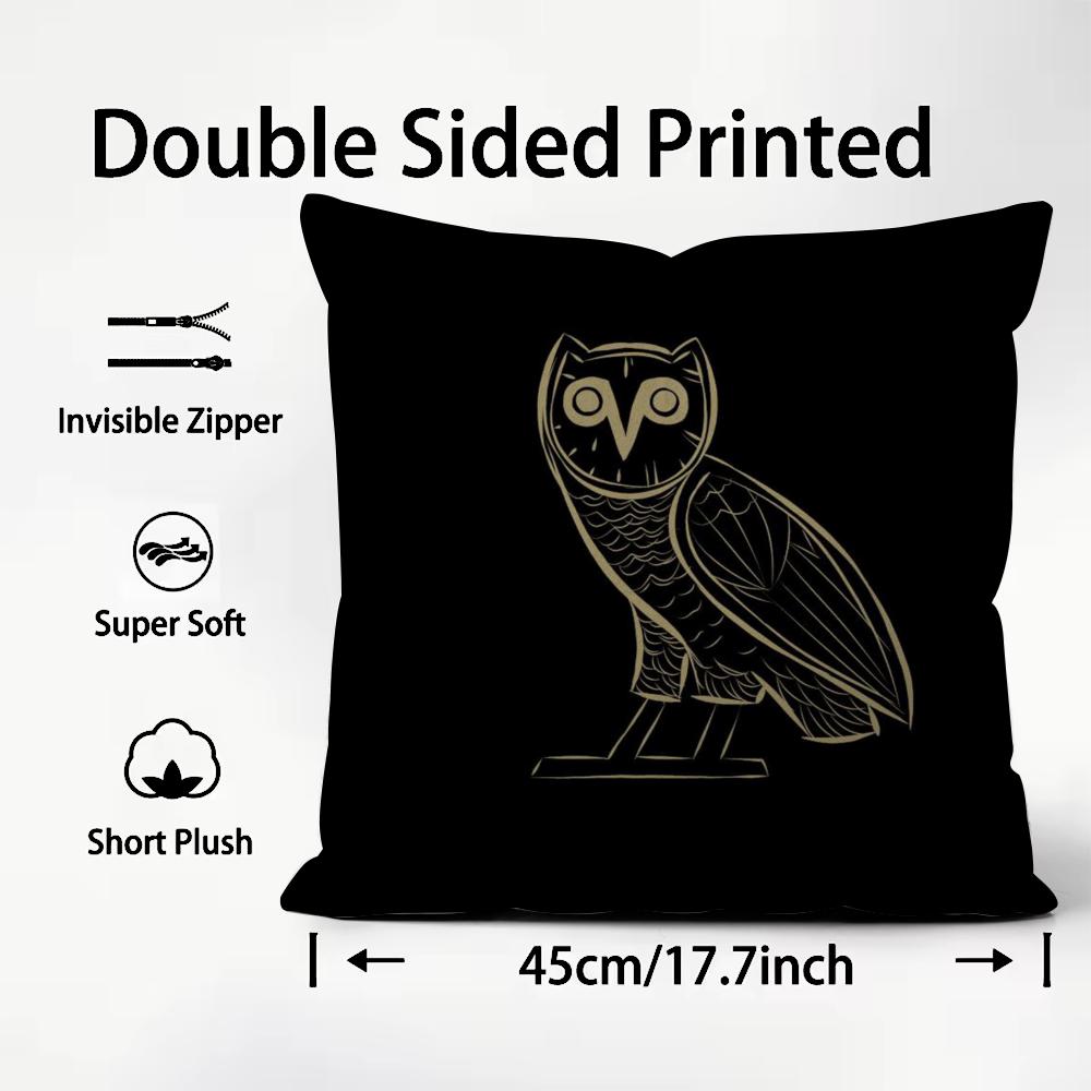 Fashion Brand OOVO Cool Cushion Cover Plush Fabric Soft DoubleSided Printed Sofa Warm Winter Home Child Gift Pillow Case