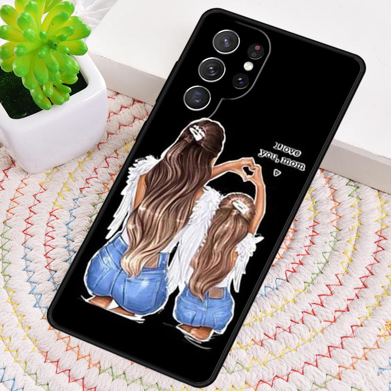 Mutter und Tochter Silikon Handyhülle Für Samsung Galaxy note 10 pro S26 S25 S24 S23 S22 S21 Plus S25Ultra Capa Cover