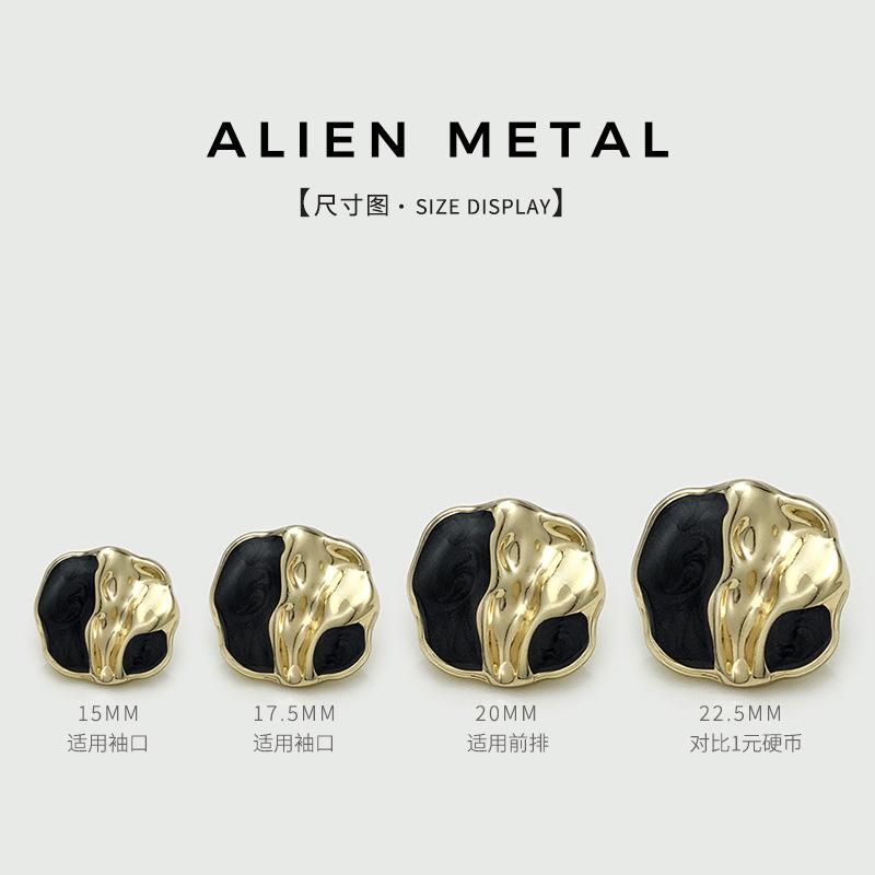 10 Piezas Botones de Chaqueta de Color de Moda con Forma Especial Botones Irregulares de Metal para Abrigo Suéter Botón de Costura DIY con Caña