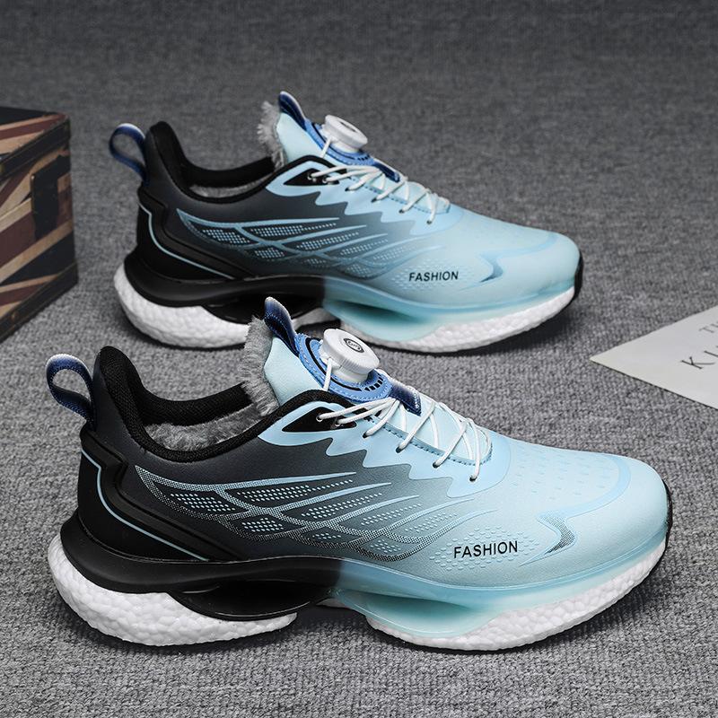 Cotton Shoes Men's Shoes Winter Velvet Warm Two Cotton Shoes Youth Sports Running Non-slip Heightening Ultra-light Basketball Running Shoes