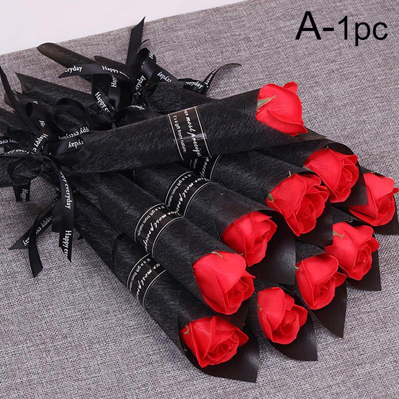 

1/5 шт. Мыльный цветок, букет красных роз, свадебное украшение, мыльный цветок, искусственный цветок розы, подарок на День святого Валентина, товары для цветочного магазина
