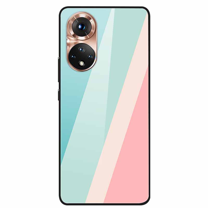 For Honor 50 Case Cartoon Tempered Glass Back Cover Hard Case For Huawei Honor 50 Pro Phone Cases NTH-AN00 NTH-NX9 Fundas Coque