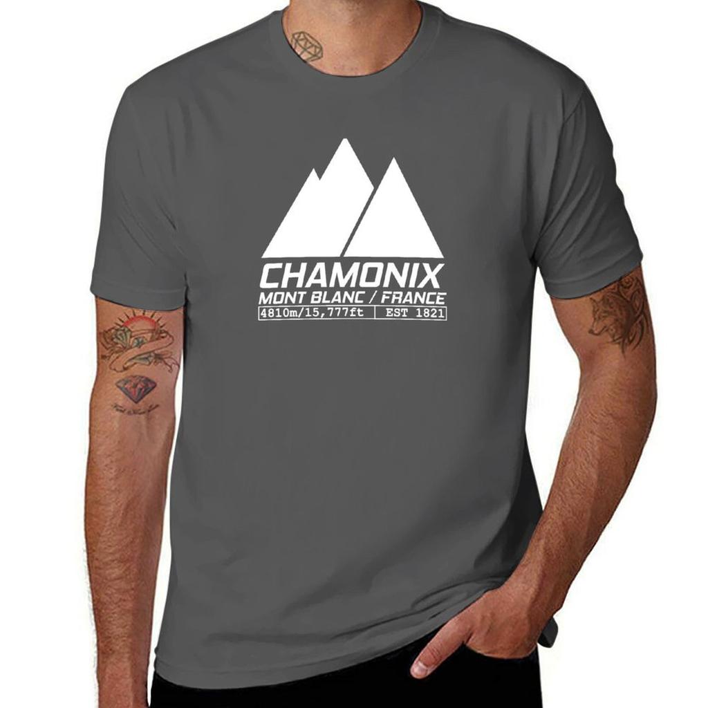 Chamonix France Ski Resort Mont Blanc Skiing T-Shirt Animal Prinfor Boys Blouse Tops Graphics Mens Clothing