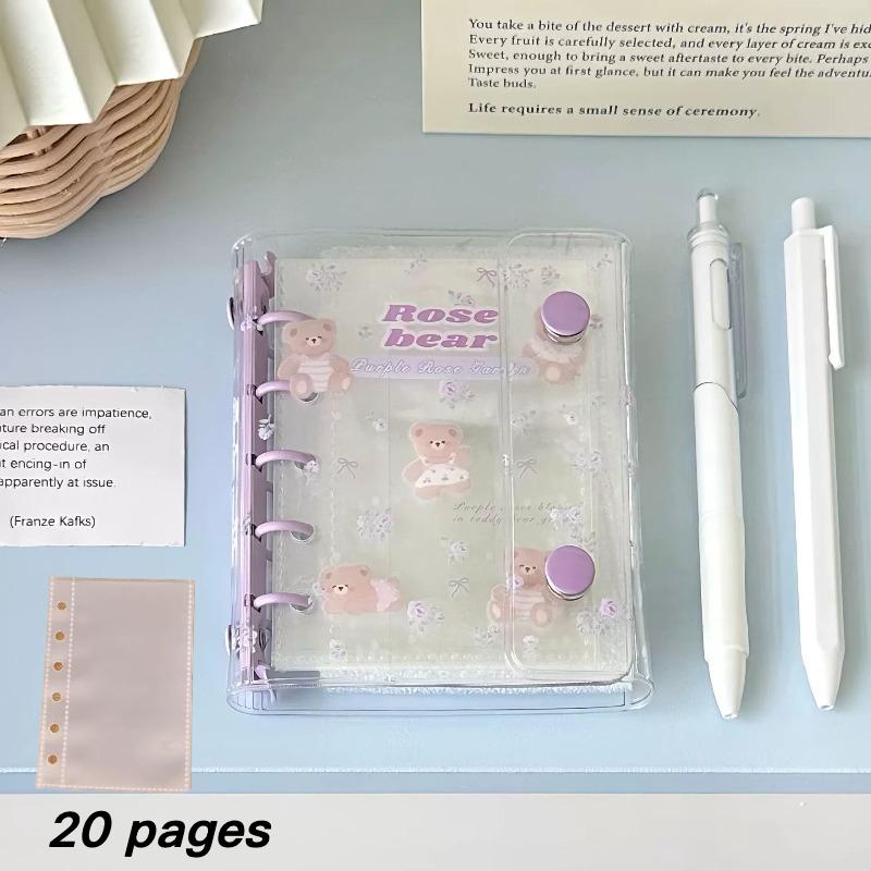 M5 Transparent Cover Photo Album Cute Kitten and Dog PVC Photocard Binder 3 Inch Card Collection Book for Kpop Idol Card INS