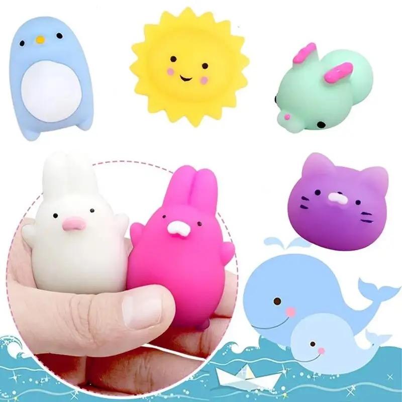 20 Stück Zufällige Niedliche Tiere Entlüften und Stress abbauen mit Spielzeug und Kleinen Geschenken Weiches Gummi Tier Quetschen