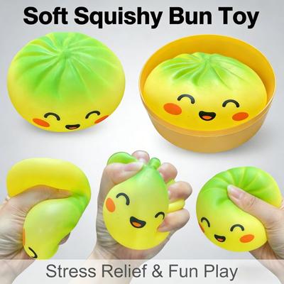 Squishy Bao Bun Fidget Transparent Glitter Dumpling Stress Relief Toy Slow Rising Steamer Box Squishy For Kids Trending Gift