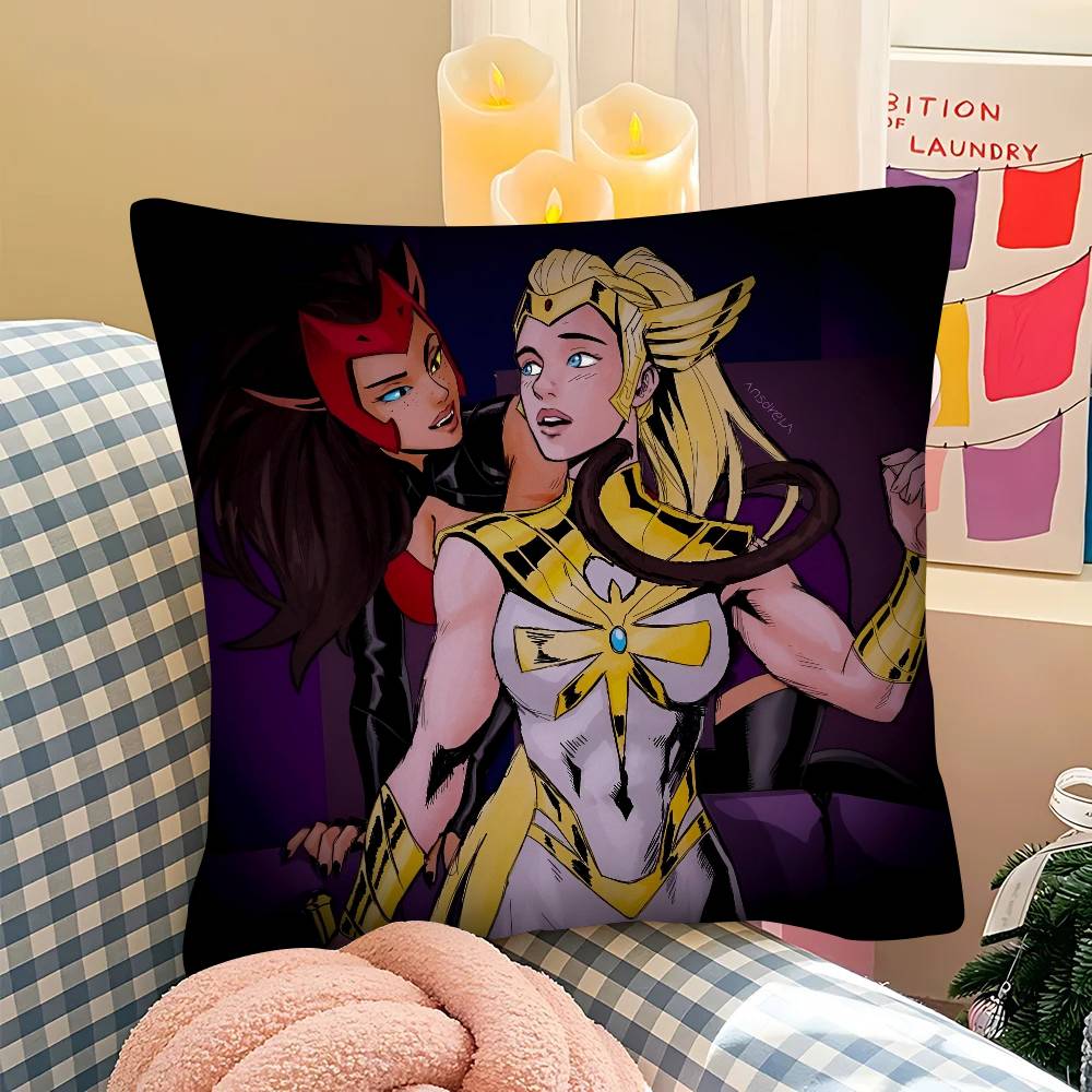 Pc CCatradora Shera Vintage Anime Pillow Case Fashion Square Pillowcase Bedroom Sofa Room Ins Decoration Leisure
