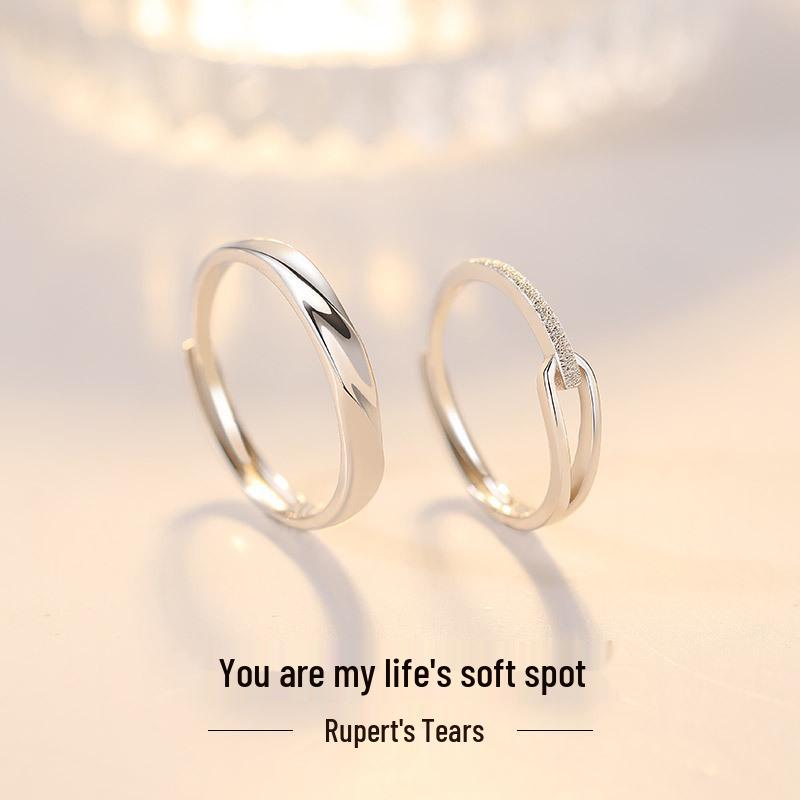 

Rupert s Drop Water Ripple Couple Rings - Trendy Open Matching Rings for Men & Women, Perfect for Valentine s Day Gift. Rupert s Drop Ring - Women s