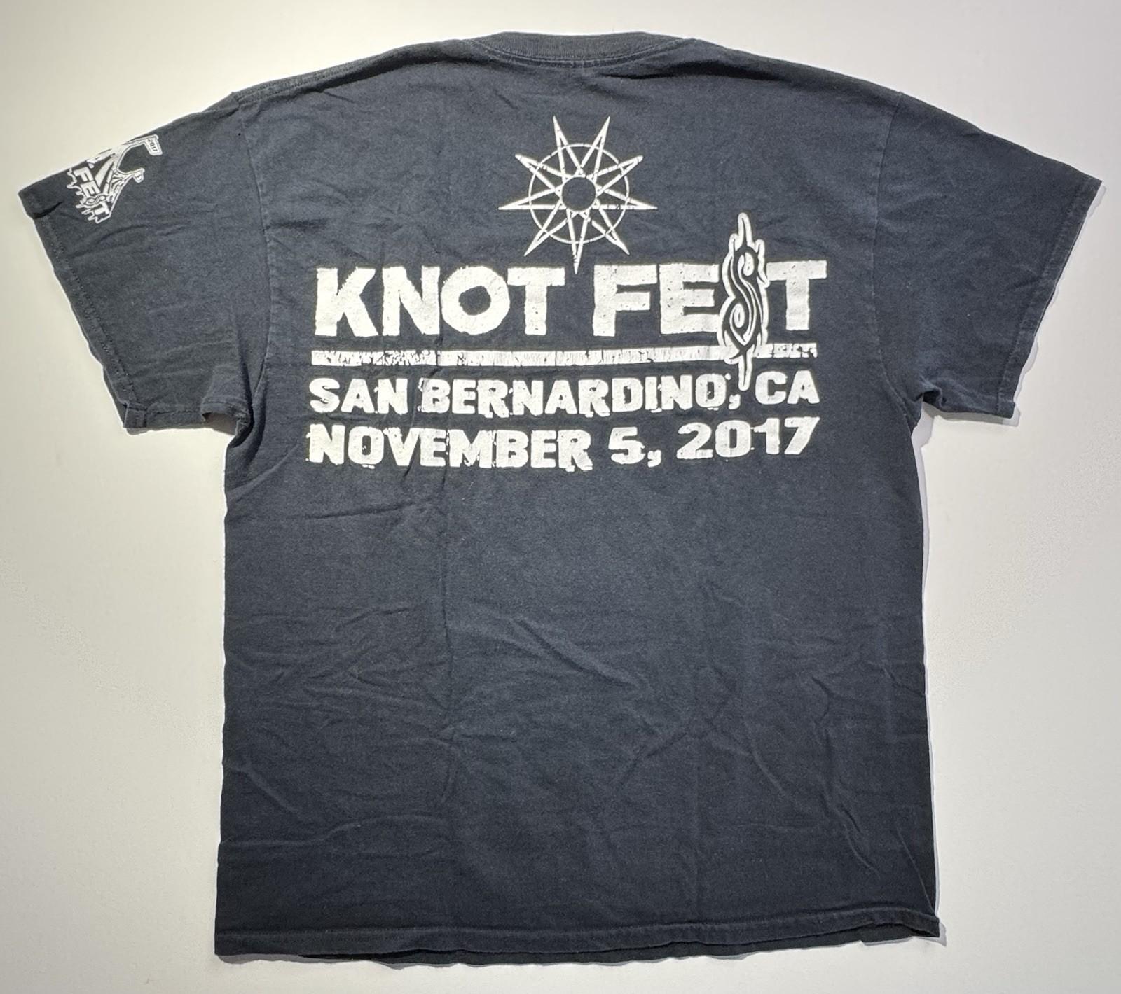 Slipknot Knotfest 2017 Mens Medium Black Concert Graphic Band Tee Unisex T-Shirt L