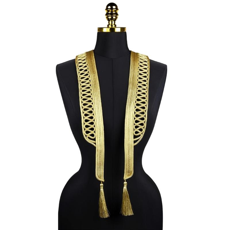 Gold Thread Collar Trim Sewing Applique For Handmade Suits And Dance Costume Clothing Embellishment Sewing Accessories