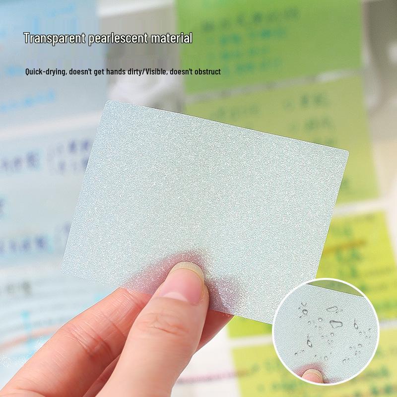 Blue Pearlescent Gradient Sticky Notes - Tearable Transparent Student Memo Stickers