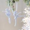 Flocking Christmas Hanging Pendants White Christmas Tree Ornament Xmas Ball  For Christmas