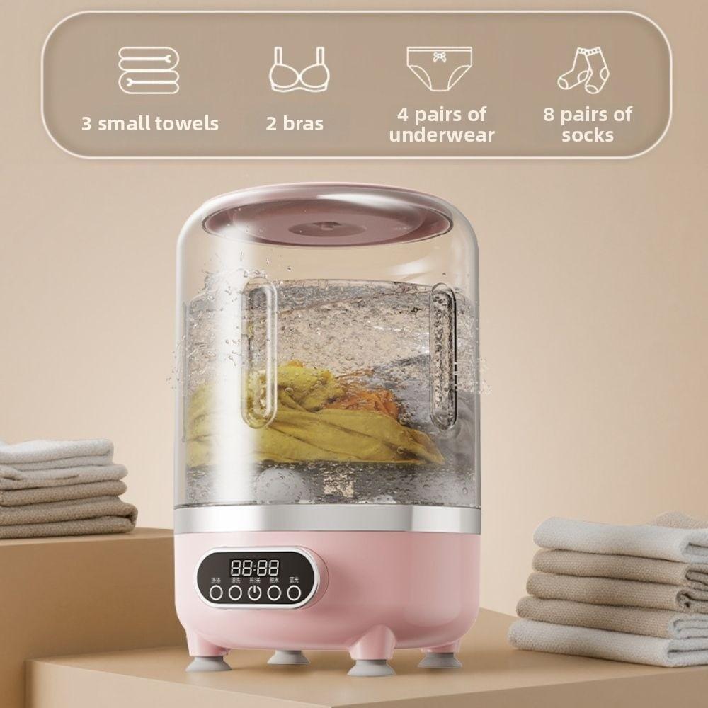 3L Mini Washing Machine Blue Light Underwear Cleaning Tool Portable Clothes Washer Travel
