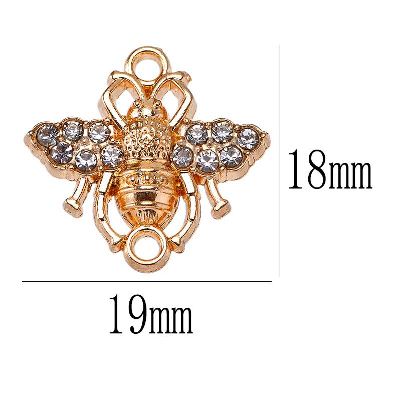 10Pcs Fashion Shiny Rhinestone Butterfly Bee Love Crown Pendant Women's Earrings Bracelet DIY Jewelry Making Charm Accessories