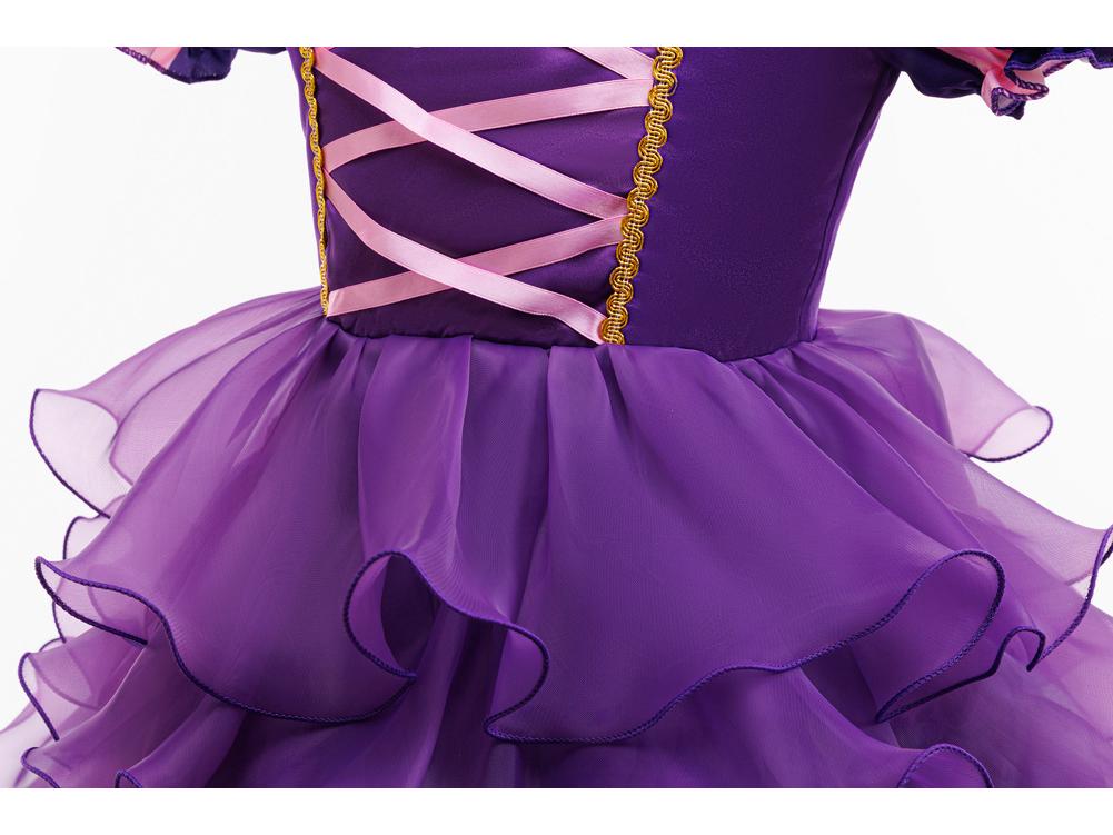 New Girls' Halloween Puff Sleeve Mesh Dress Costume