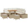 Ensemble de canapé de jardin vidaXL 8 pièces avec coussins beige en poly rotin acacia, Canapé de jardin 2 places vidaXL 3362786