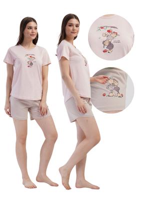 Women's Pajamas Short Pants Short Sleeve Vienetta Cotton L Loose Nice