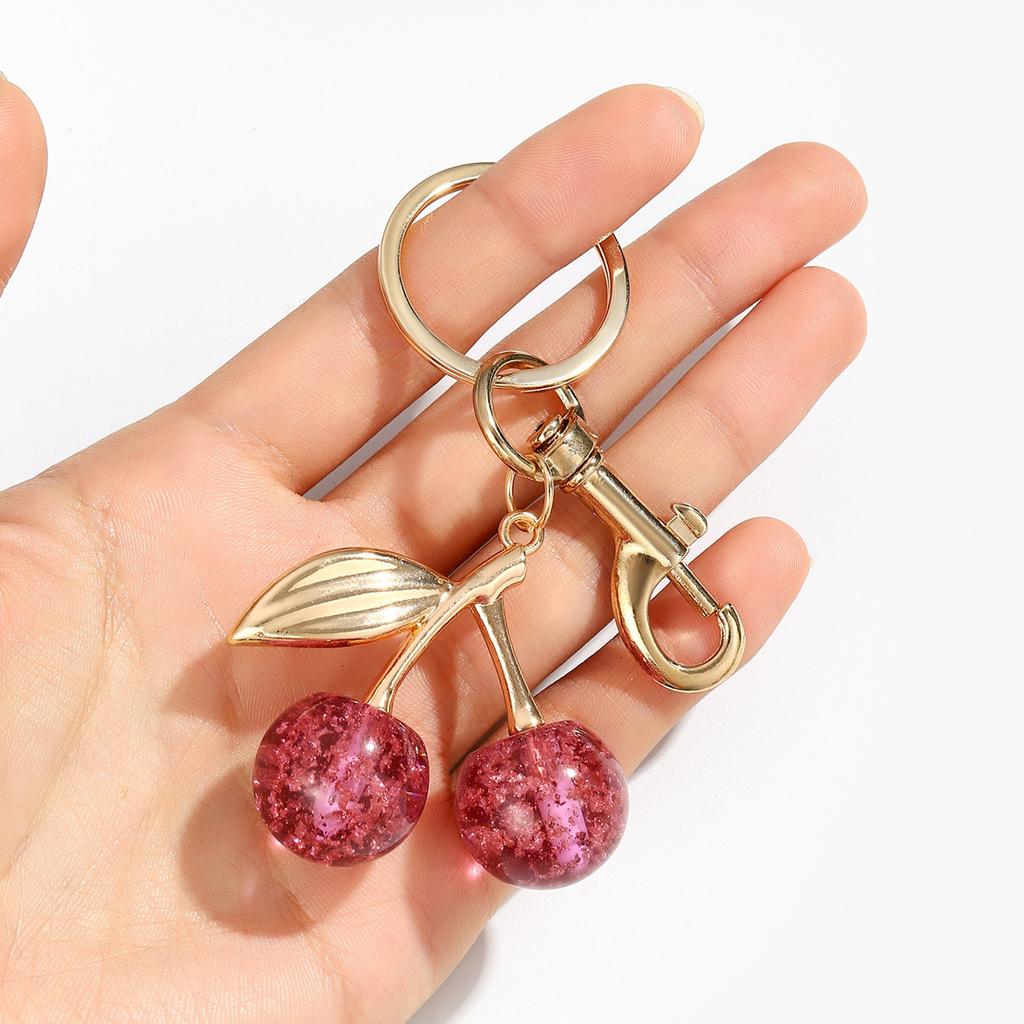 Fashionable Cherry Shaped Keychain Adorable Cherry Fashion Key Chain Stylish Keyrings Jewelry for Car Keys or Bags