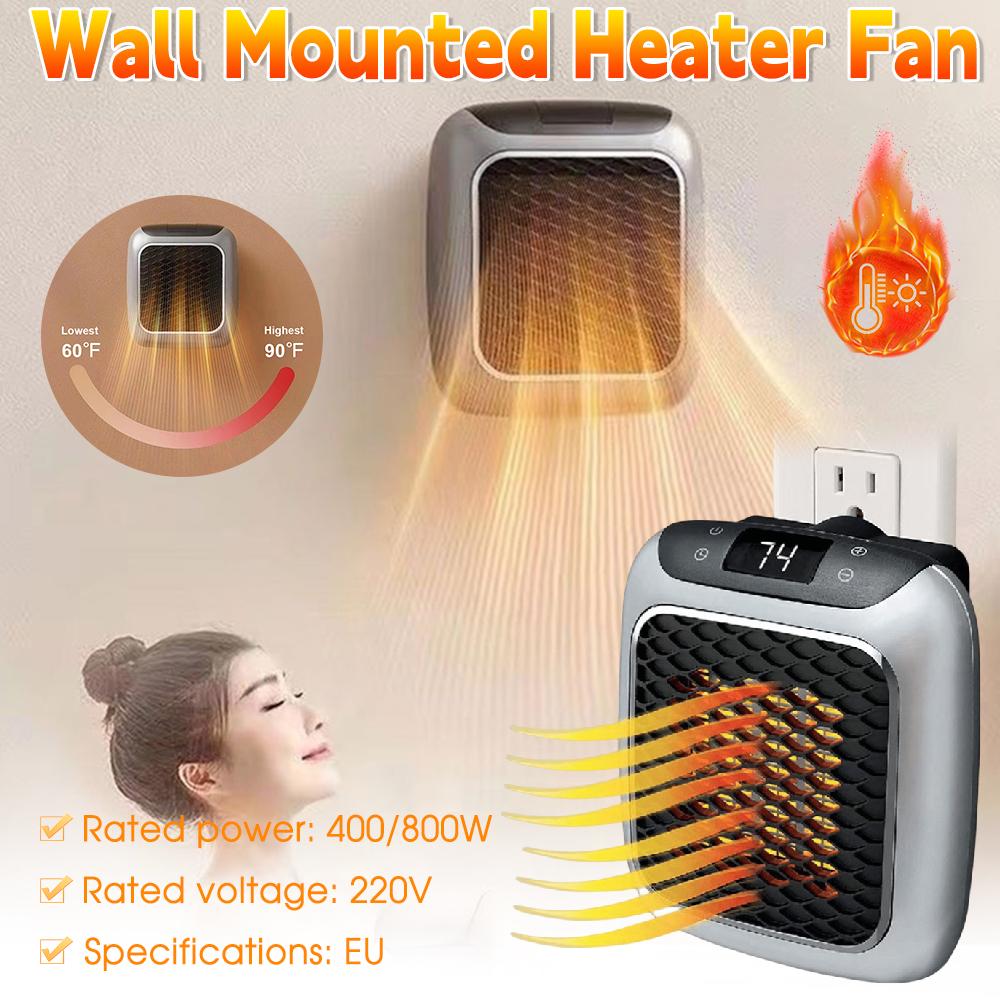Plug In Heater Mini Electric Heater Warmer Low Noise Wall Mounted Room Heater Portable Heater Fan for Home Office Dorm Room