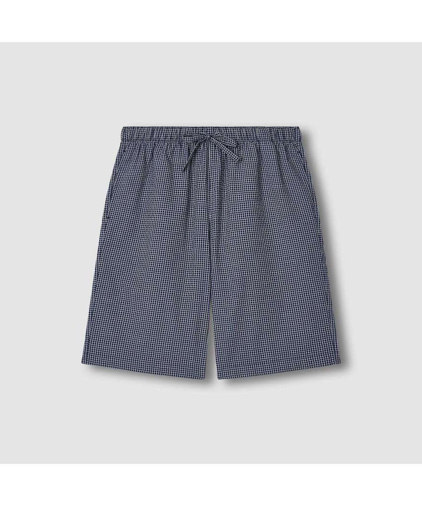 Jaju Men'S Seersucker Pattern Knee-Length Pajama Set_Light Navy