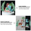 6 Sets Cake Insert Quantity Toppers Dinosaur Dessert Decoration Baking Birthday Party Supplies Paper