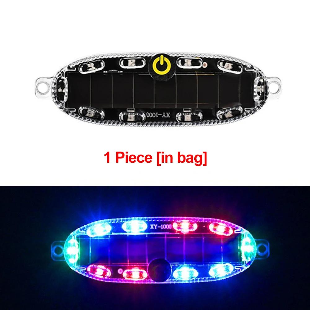 Solar Power Warning Light with Colorful LED For Car Motorcycles Flashlight Indicator In-Night Caution Strobe Light Running Lamp