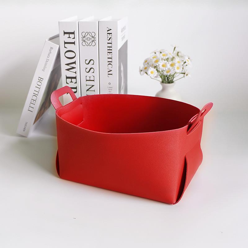 Nordic Minimalist Leather Desk Organizer With Foldable Design For Home Office And Study