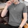 Men Top Breathable Round Neck Quick Dry Mesh Design Short Sleeve All-matched Solid Color Men Summer Top Outing Clothing